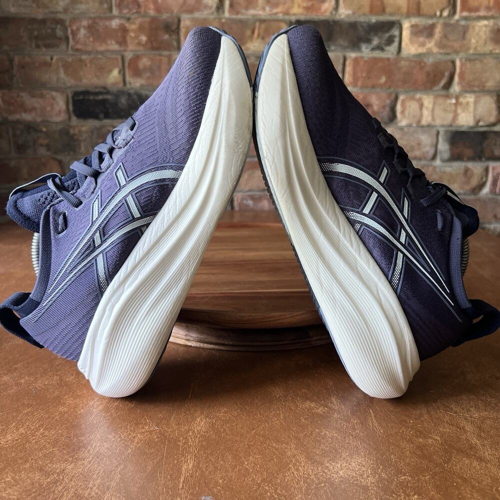 Asics Gel Nimbus 27 Womens 7.5 Gray Blue Blue Max Cushion Running Shoes Sneakers - Picture 7 of 16